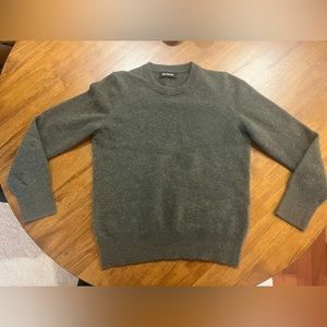 Olive Green Cashmere Crewneck Sweater
